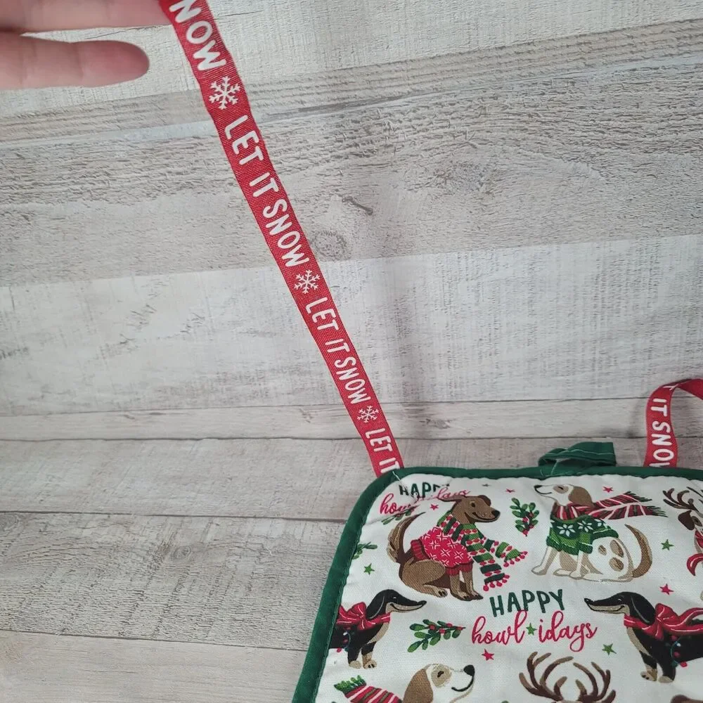 Child Holiday Christmas Apron Santa Paws Baking Hand Made